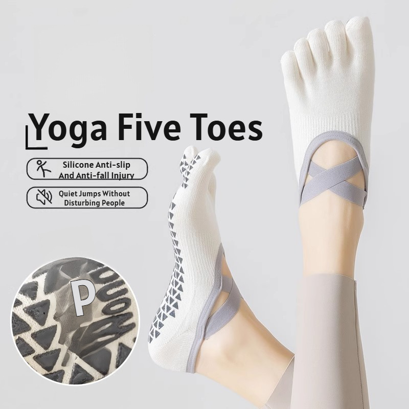 Pilates Is Yoga - Meias finas de ioga de cinco